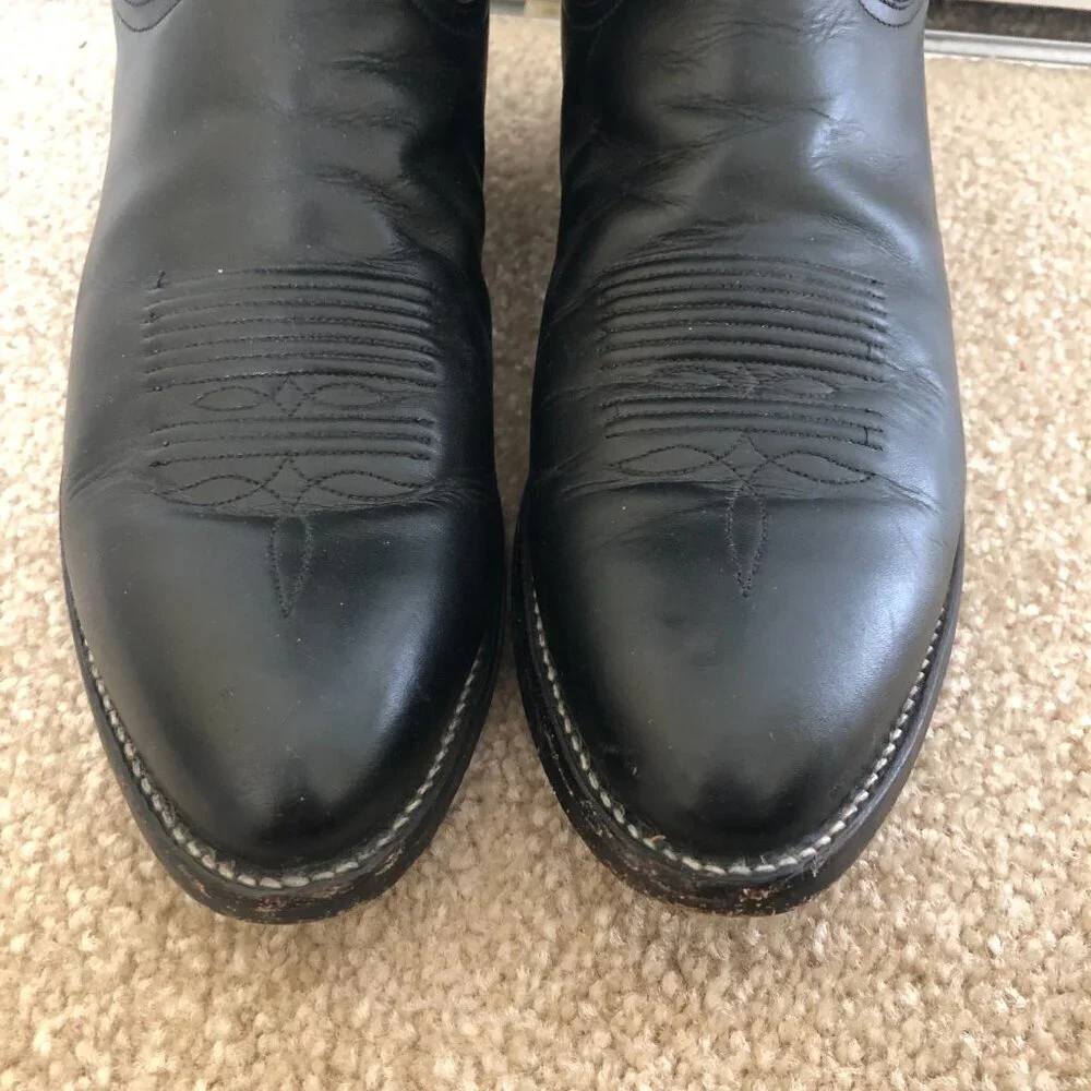 Tony Lama Black Cowboy Boots - Picture 5 of 11